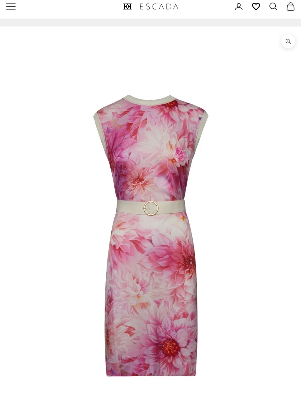NWT Escada Damida Floral Pink White Knit Sweater Dress - Picture 2 of 5
